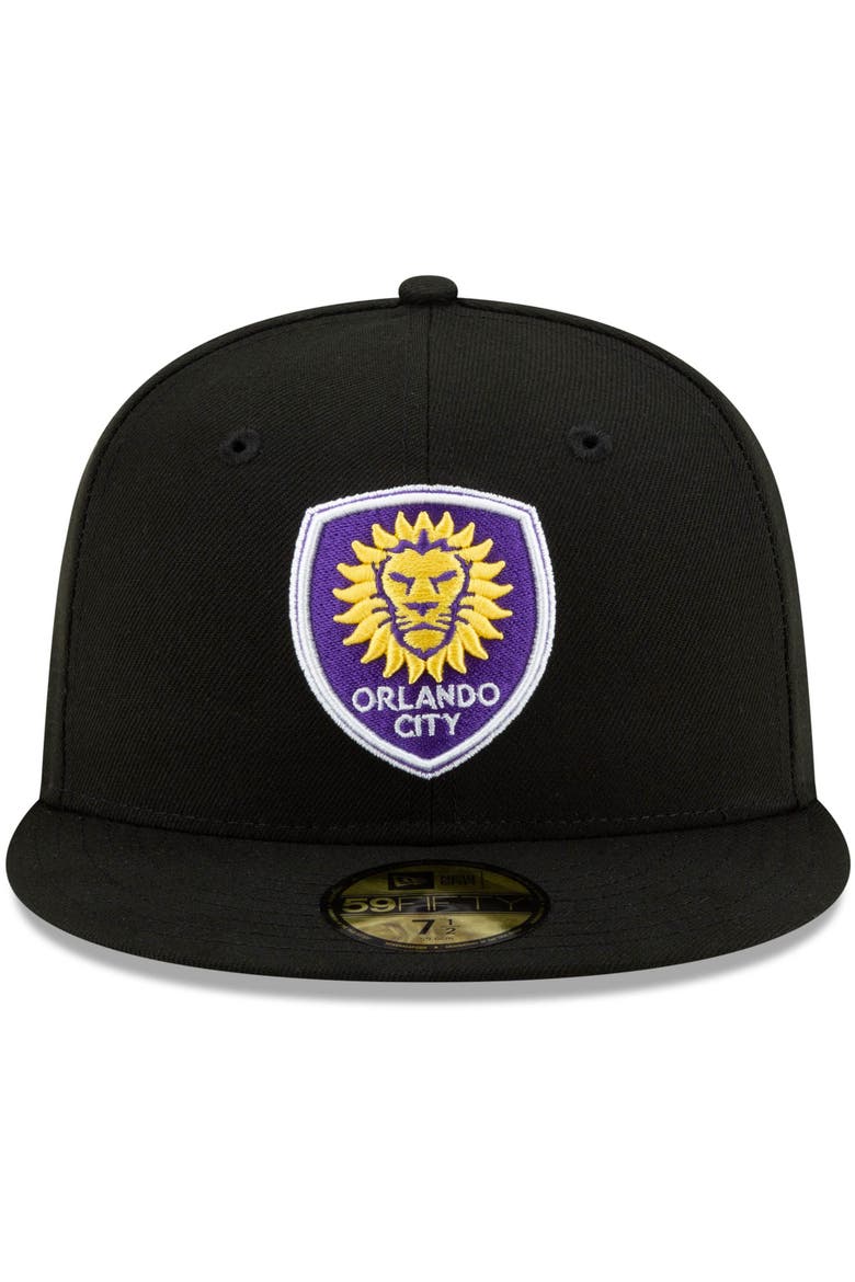 Men's New Era Black Orlando City SC Primary Logo 59FIFTY Fitted Hat, Alternate, color, Black