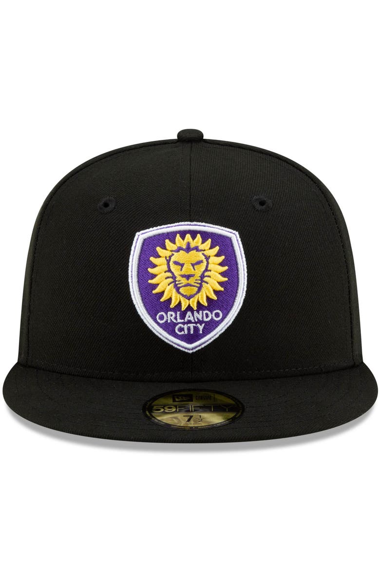 New Era Men's New Era Black Orlando City SC Primary Logo 59FIFTY Fitted Hat, Alternate, color,