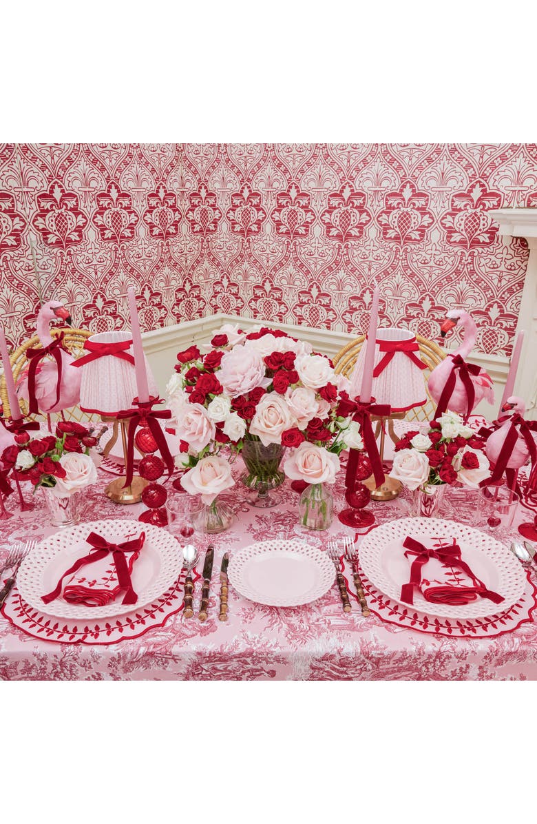 Mrs. Alice Pink & Red Laurel Napkins, Alternate, color, Pink