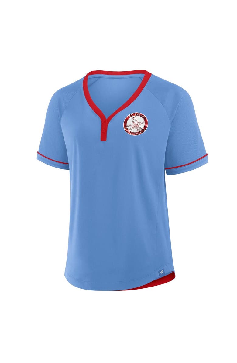 FANATICS Women's Fanatics  Light Blue St. Louis Cardinals Cooperstown Collection League Diva V-Neck T-Shirt, Alternate, color, Light Blue