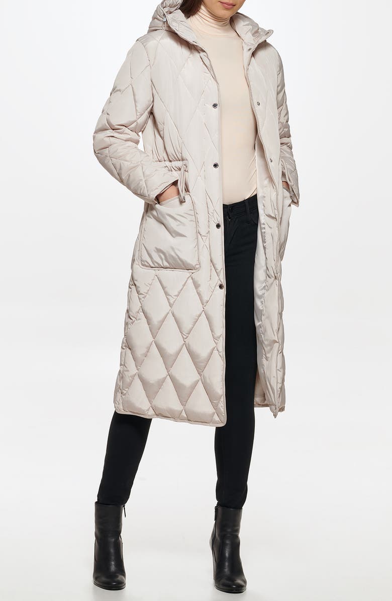 Kenneth Cole New York Stadium Length Puffer Jacket, Alternate, color, Birch