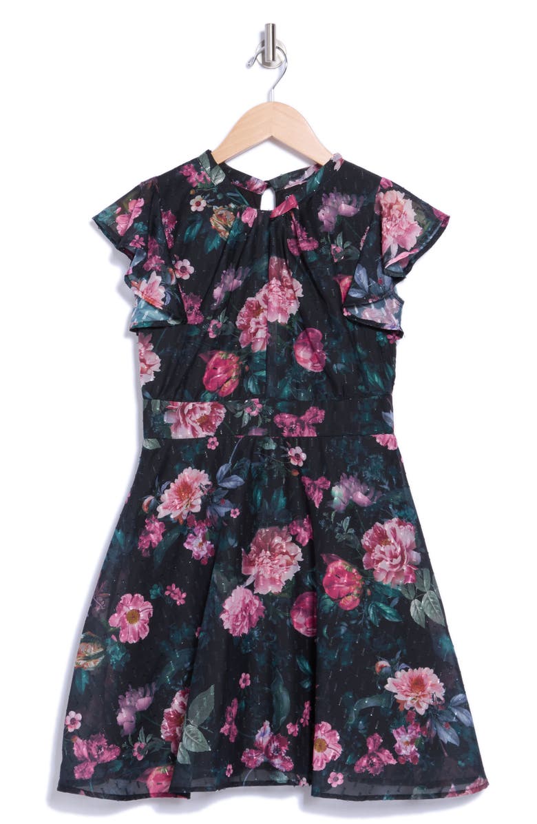 Ava & Yelly Kids' Floral Party Dress, Main, color, 