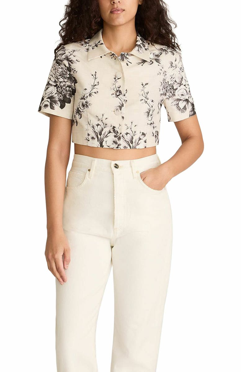 Rebecca Taylor Emblem Fleur Blouse, Alternate, color, Ivory Combo