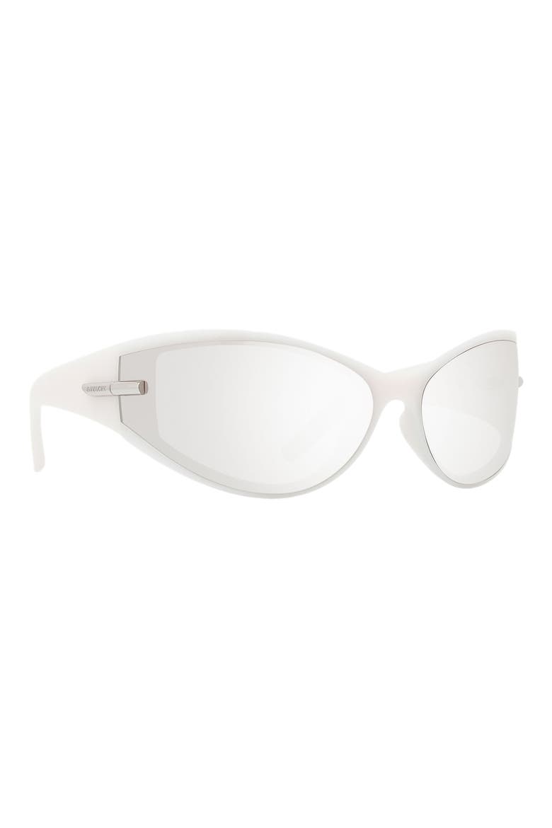 75mm Oversize Oval Sunglasses, Alternate, color, WHITE/ OTHER / SMOKE MIRROR