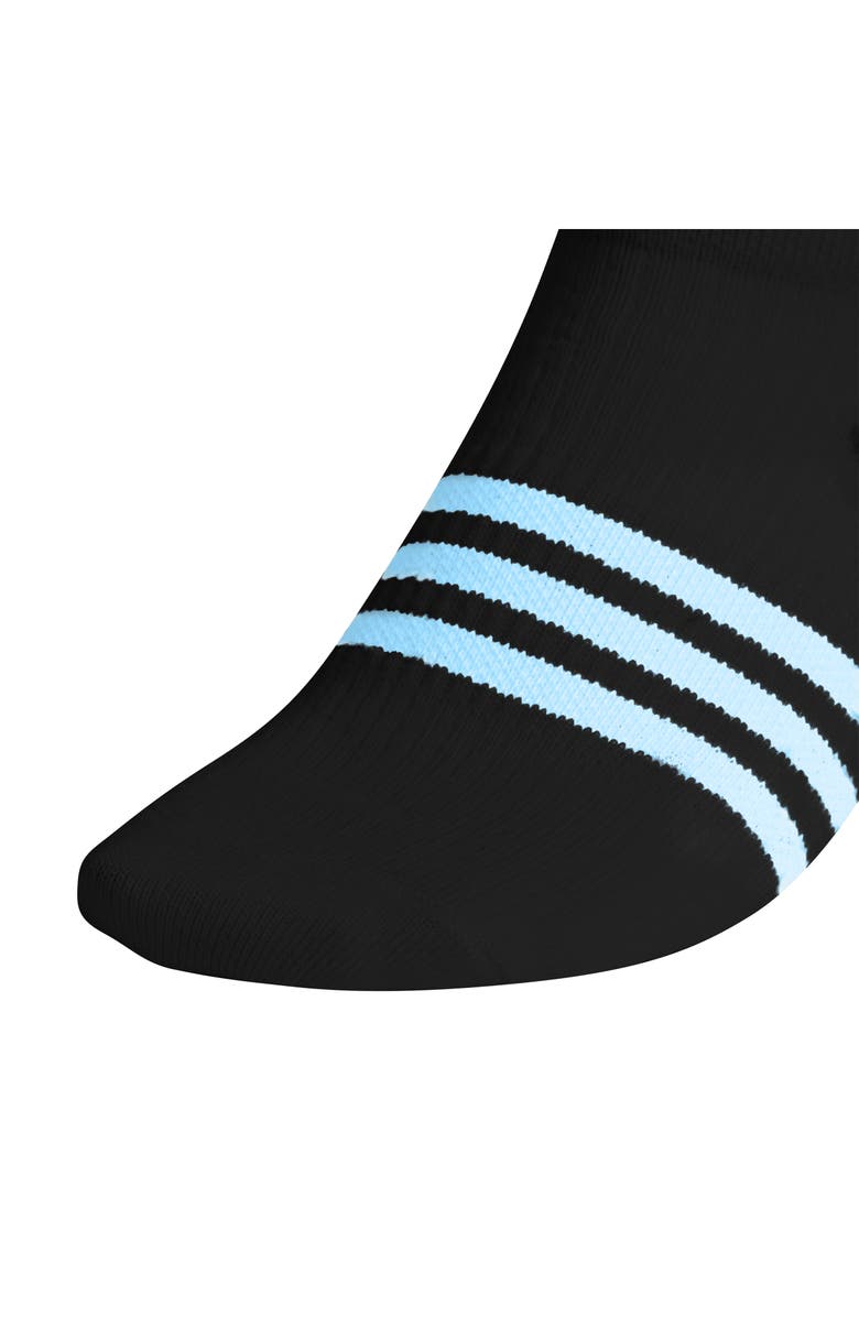 adidas Kids' Superlire 3.0 6-Pack No-Show Socks, Alternate, color, Black/ White/ Semi Blue Burst