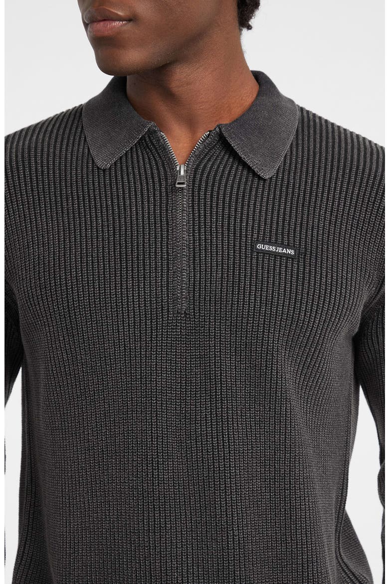 Organic Cotton Half Zip Sweater, Alternate, color, BLACK