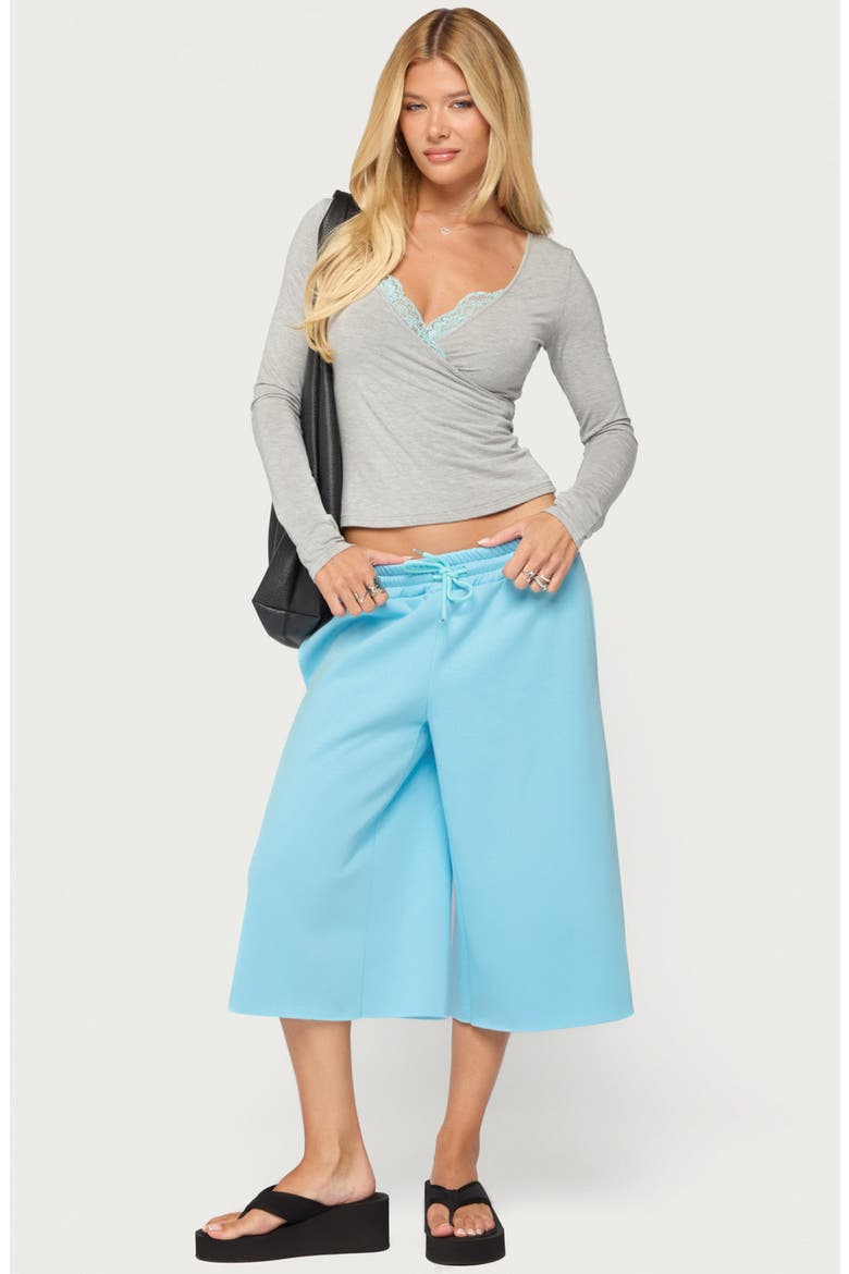 Amika Oversized Bermuda Shorts, Alternate, color, TURQUOISE