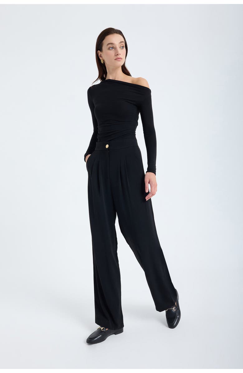 Monlicia Elara High Waist Pleated Pants, Alternate, color, Black