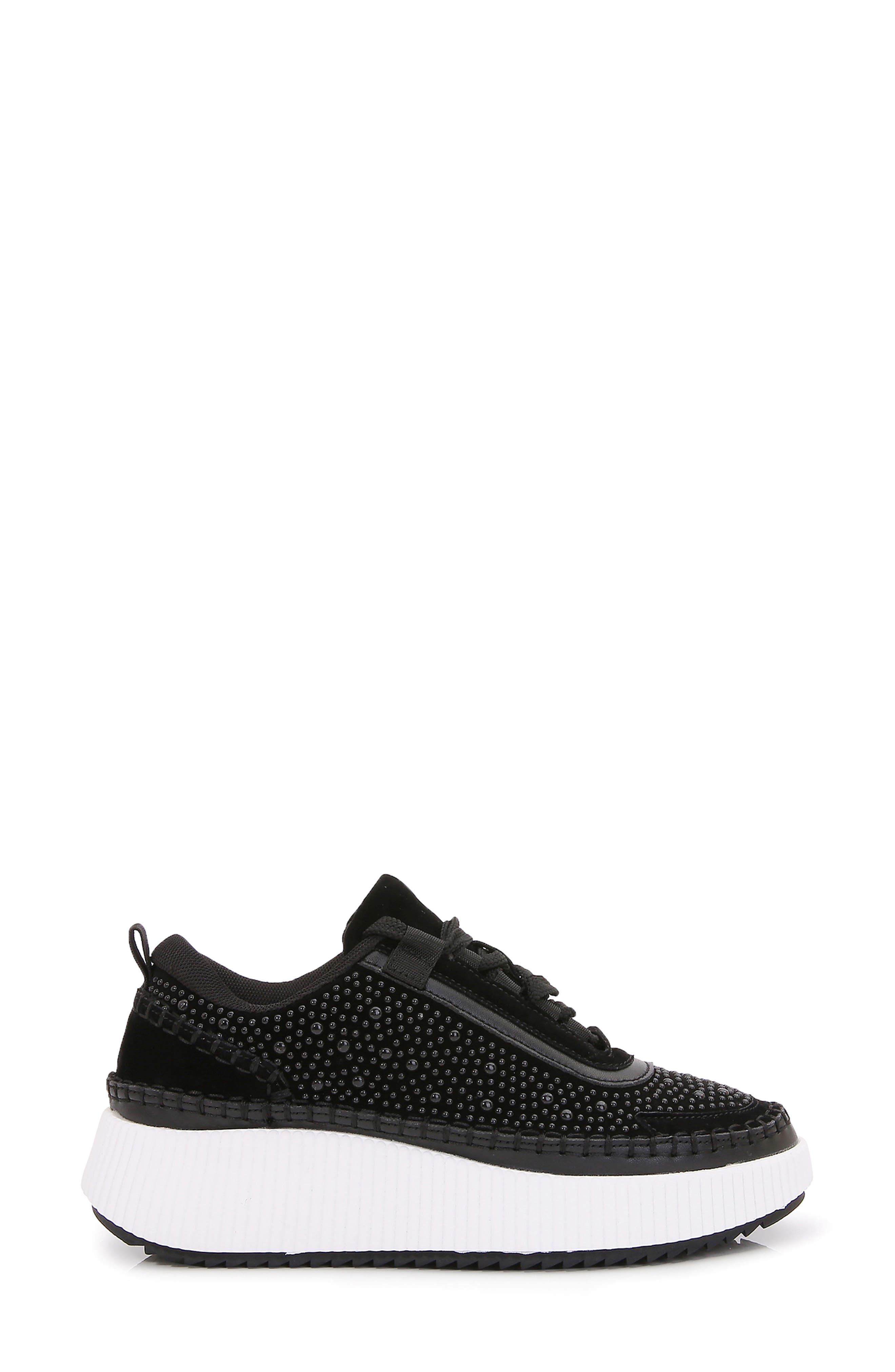 BERNESS Willow Pearl Studded Sneaker, Alternate, color, Black