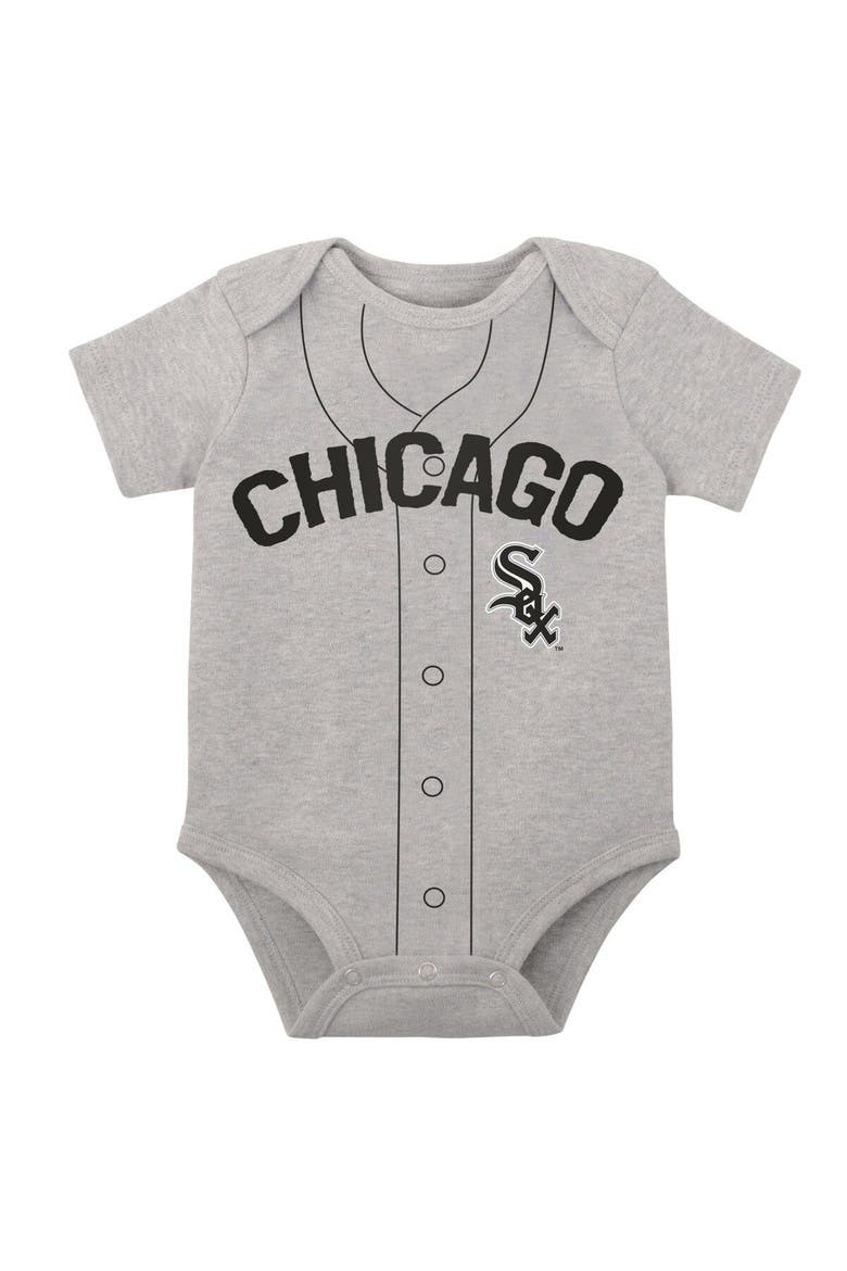Infant White/Heather Gray Chicago White Sox Two-Pack Little Slugger Bodysuit Set, Alternate, color, White