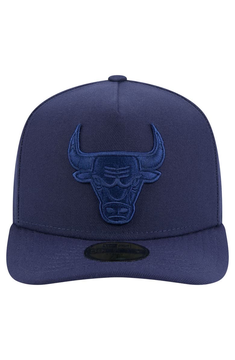 New Era Men's New Era Navy Chicago Bulls Colorpack A-Frame Pinch Front 59FIFTY Fitted Hat, Alternate, color, Navy