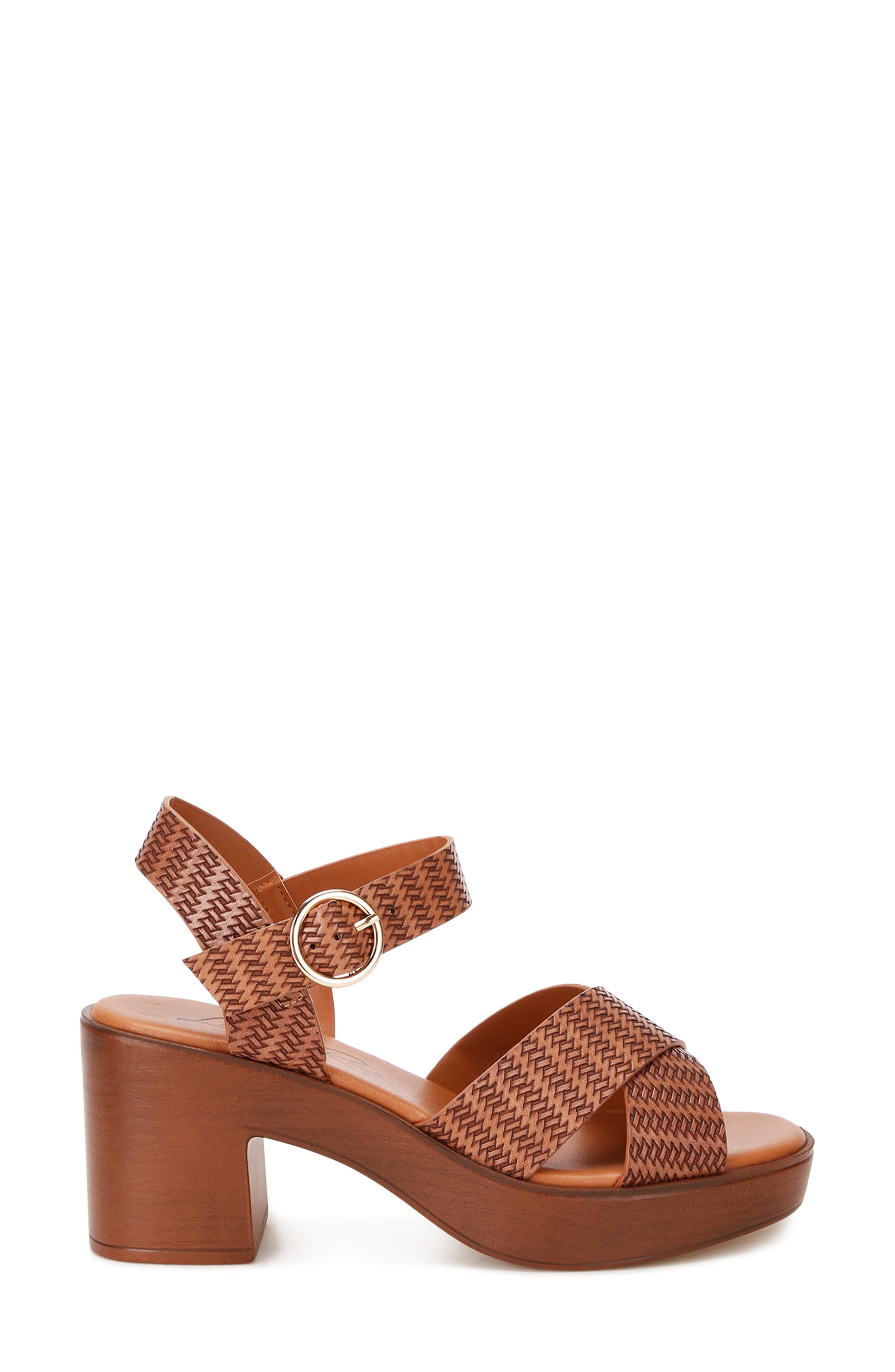Elenia Platform Block Heel Sandal, Alternate, color, TAN