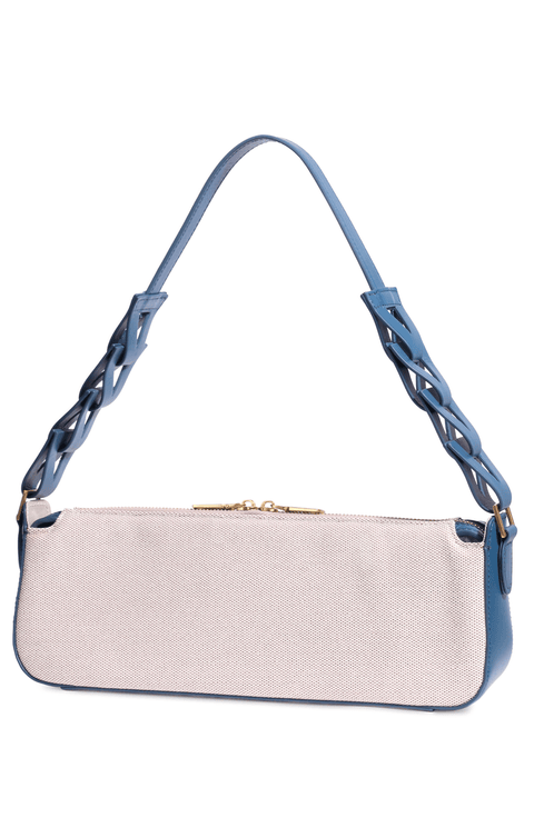 MANO Canvas and Leather Shoulder Bag