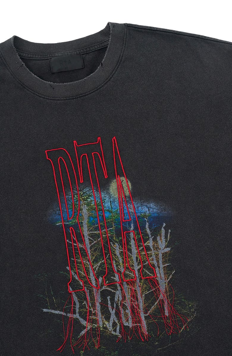 RtA Colin Black Forest Oversize Graphic T-Shirt, Alternate, color, Black Forest