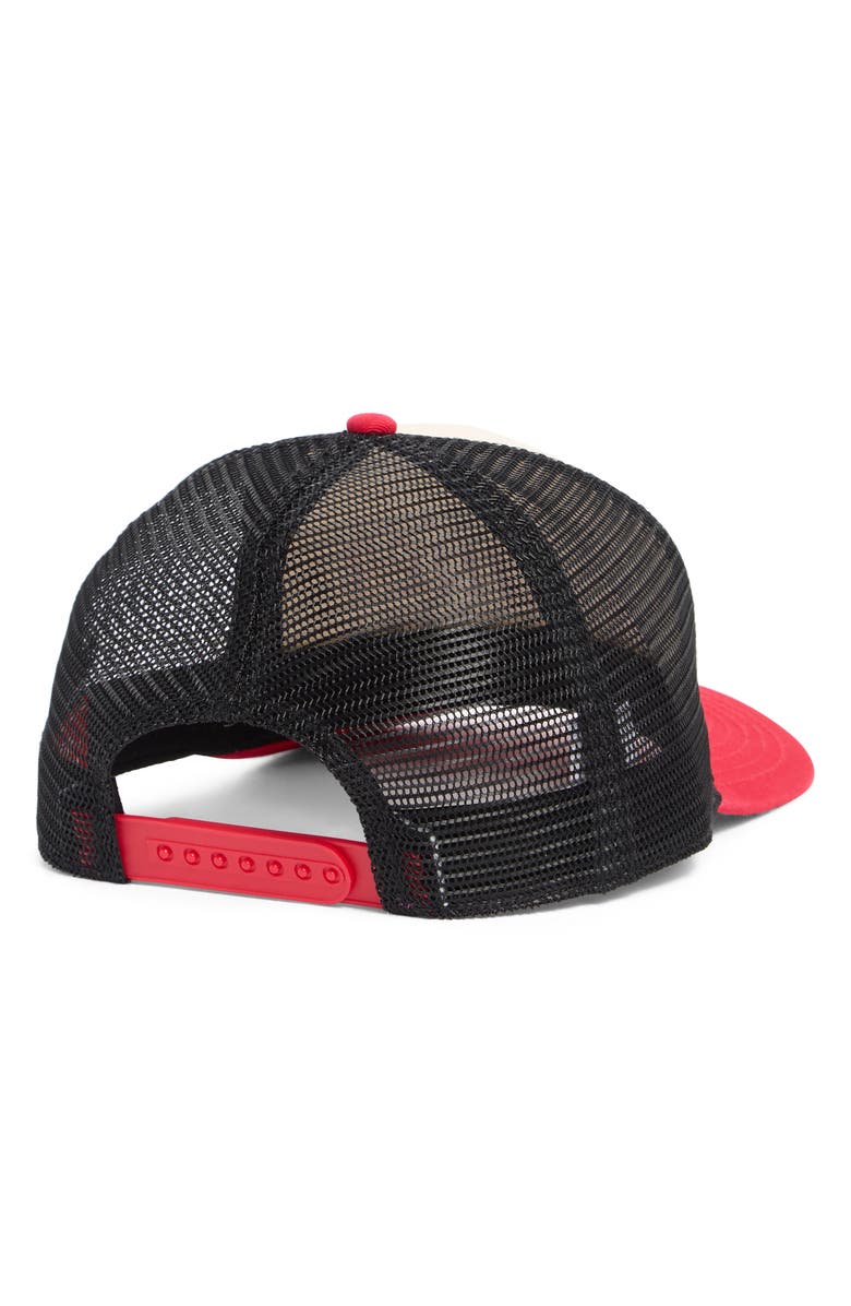American Needle Sinclair Rainier Trucker Hat, Alternate, color, Black/ Ivory/ Red