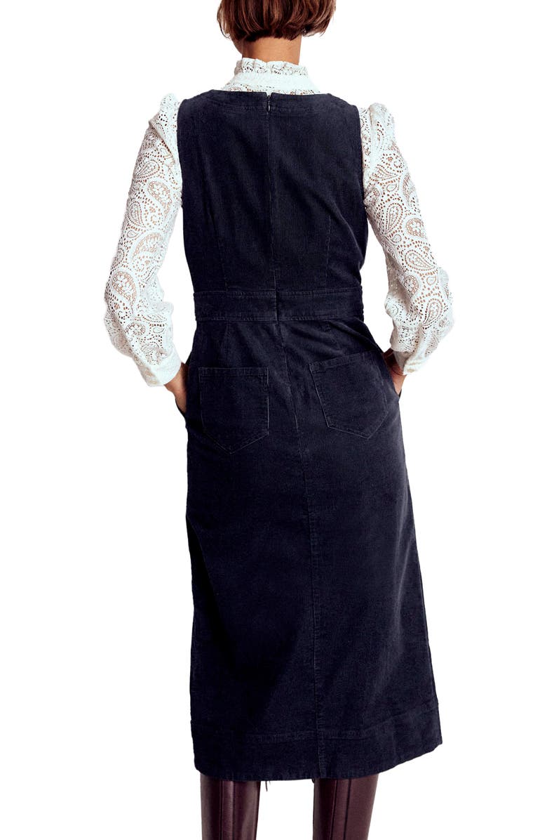 Boden Ula Sleeveless Corduroy Midi Dress, Alternate, color, Midnight Blue