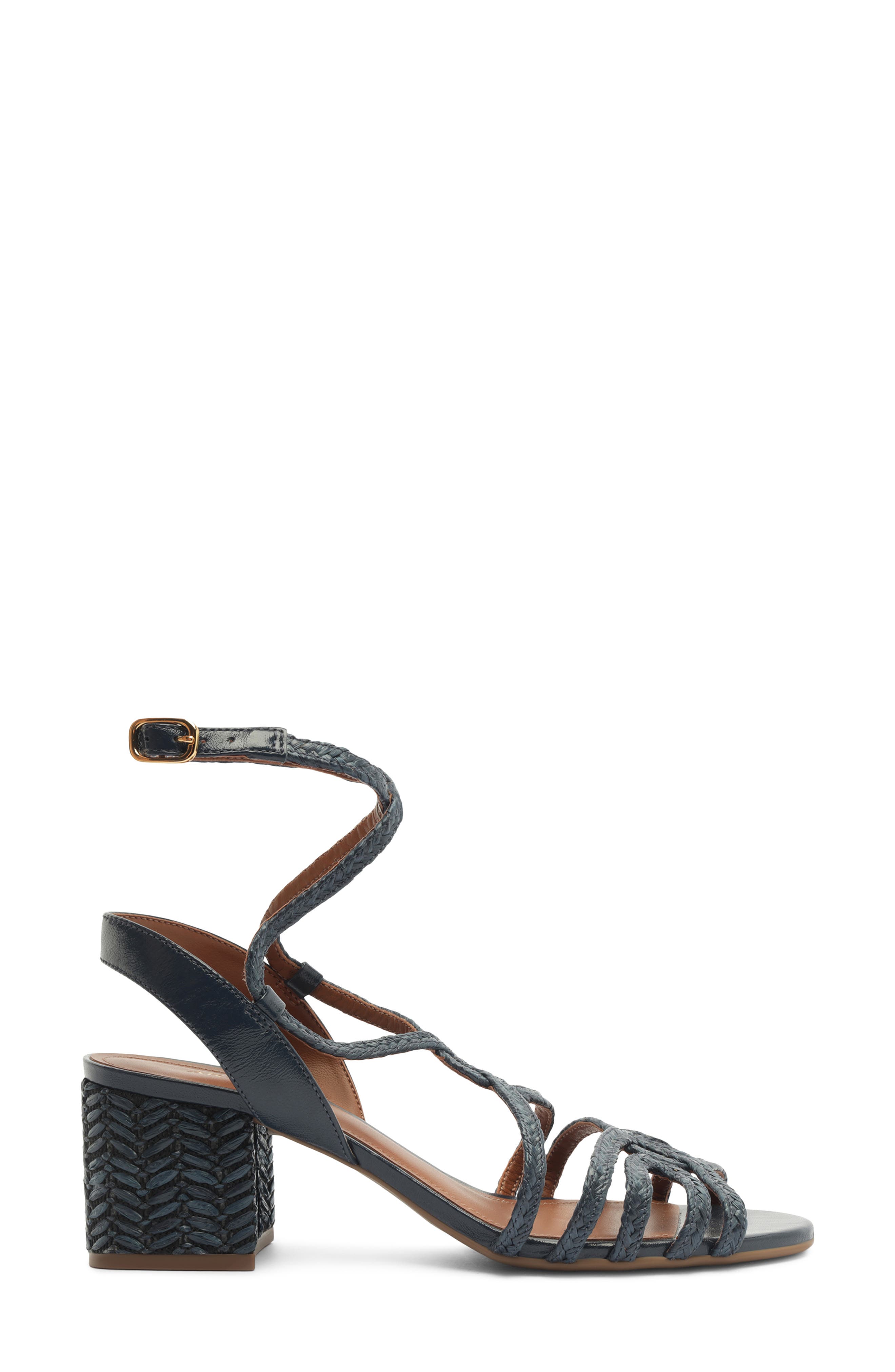 Arezzo Aria Ankle Strap Sandal, Alternate, color, Petroleo/ Navy Nautical