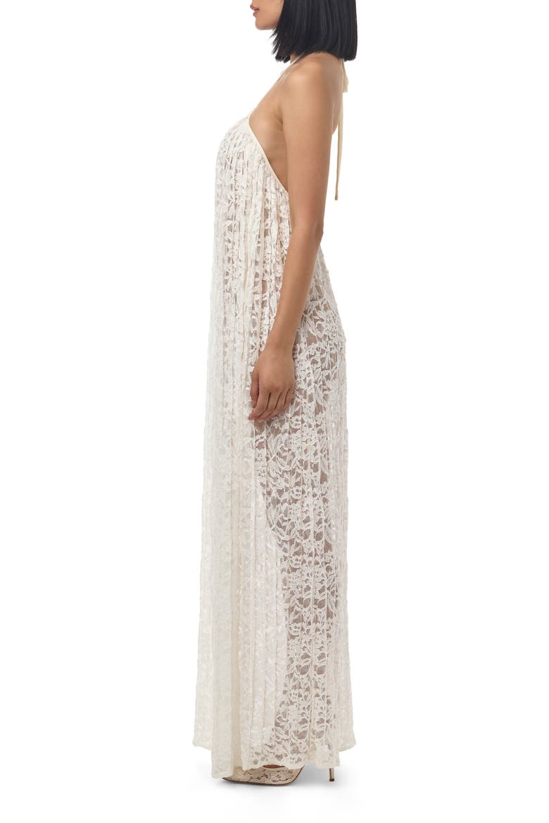 Lace Halter Neck Maxi Dress, Alternate, color, WHITE