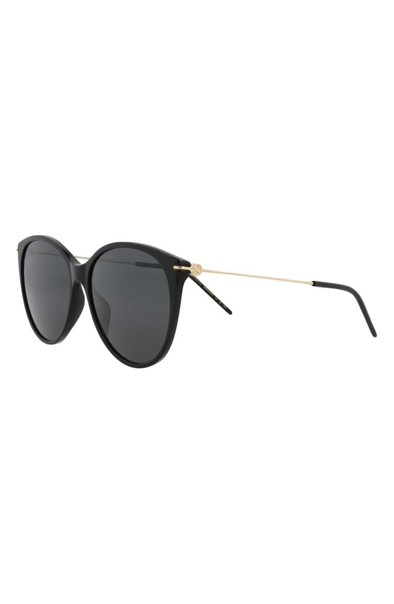 Gucci 58mm Round Sunglasses, Alternate, color, Black/ Gold/ Grey