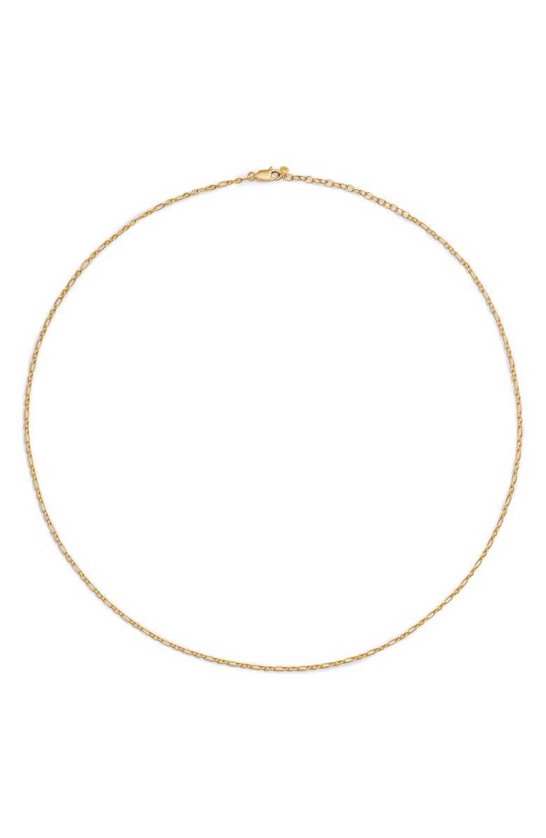 Monica Vinader Textured Chain Link Necklace, Main, color, 18K Gold Vermeil