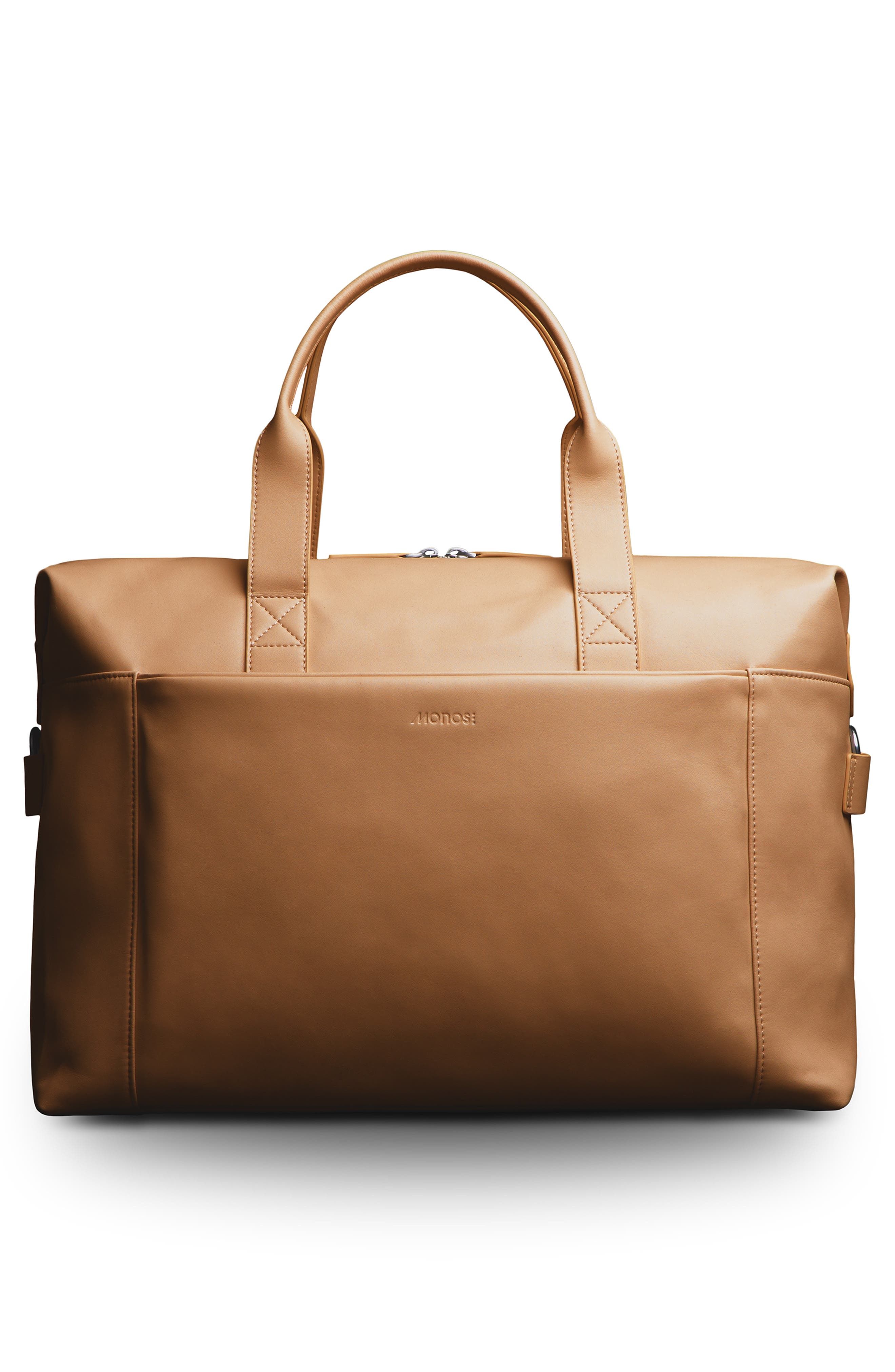 Monos Metro Faux Leather Duffle Bag with Detachable Pouch, Alternate, color, 