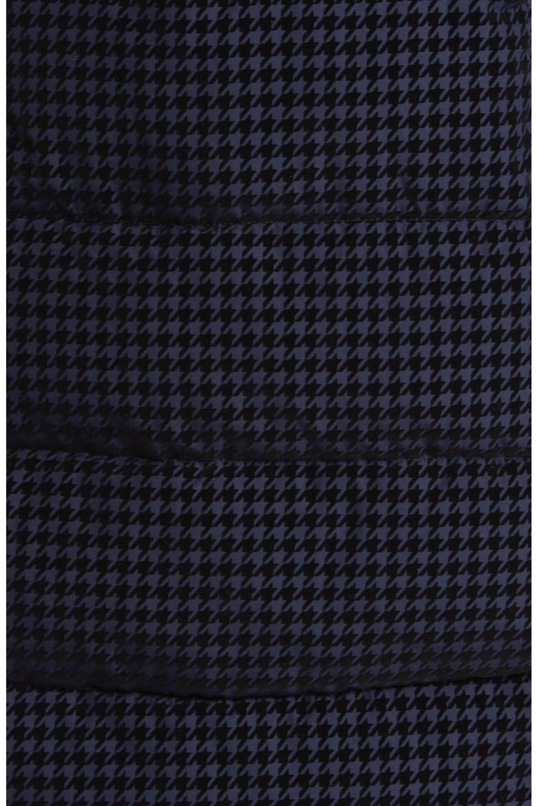 Water Repellent Houndstooth Flocked Puffer Coat, Alternate, color, NAVY