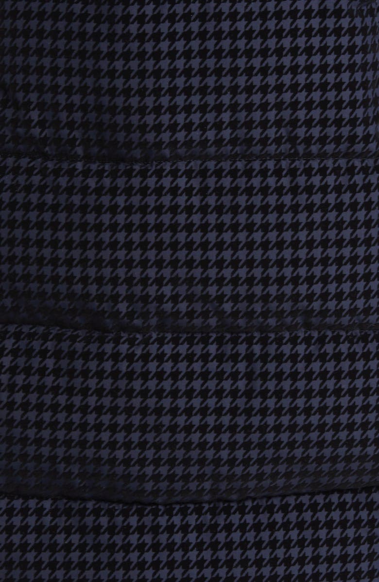 Via Spiga Water Repellent Houndstooth Flocked Puffer Coat, Alternate, color, 