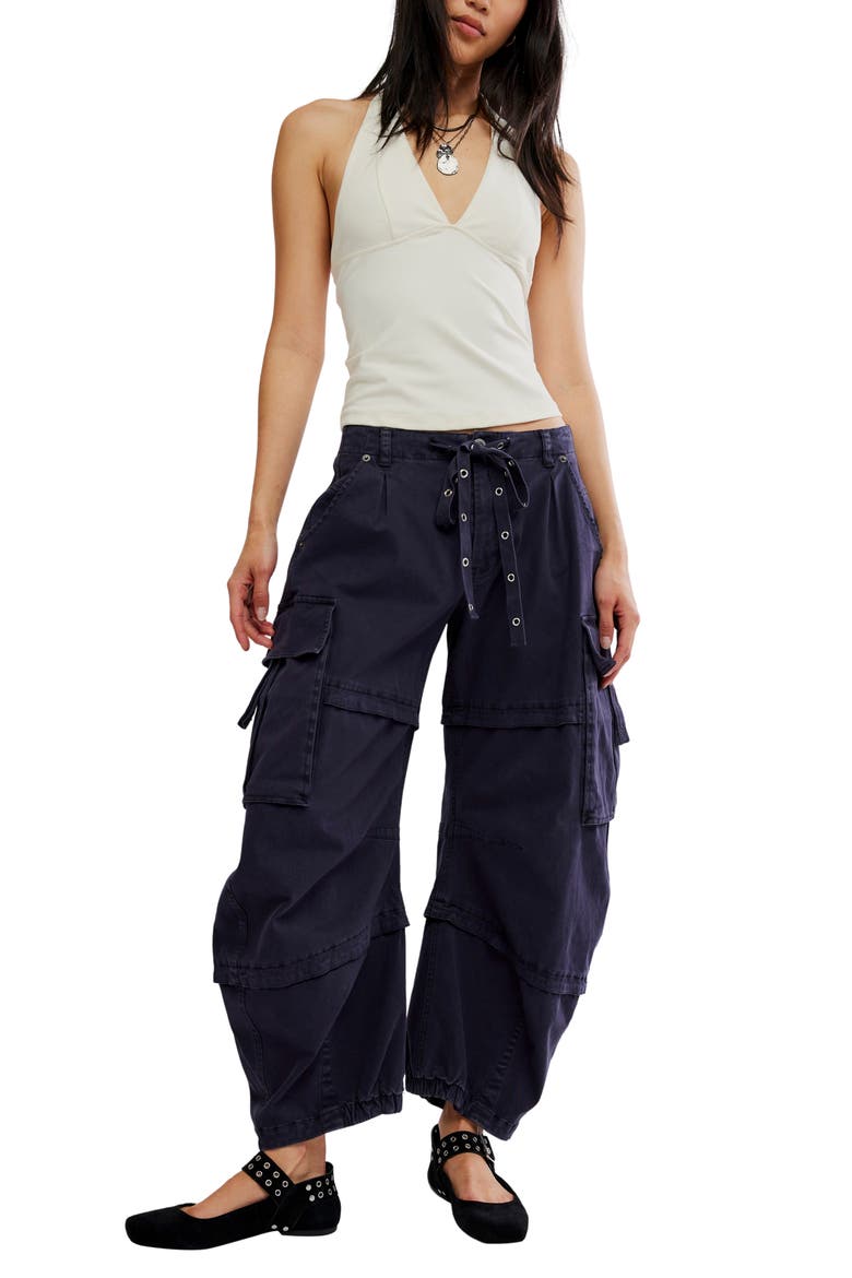 Reef Curved Cargo Twill Pants, Alternate, color, BLACK