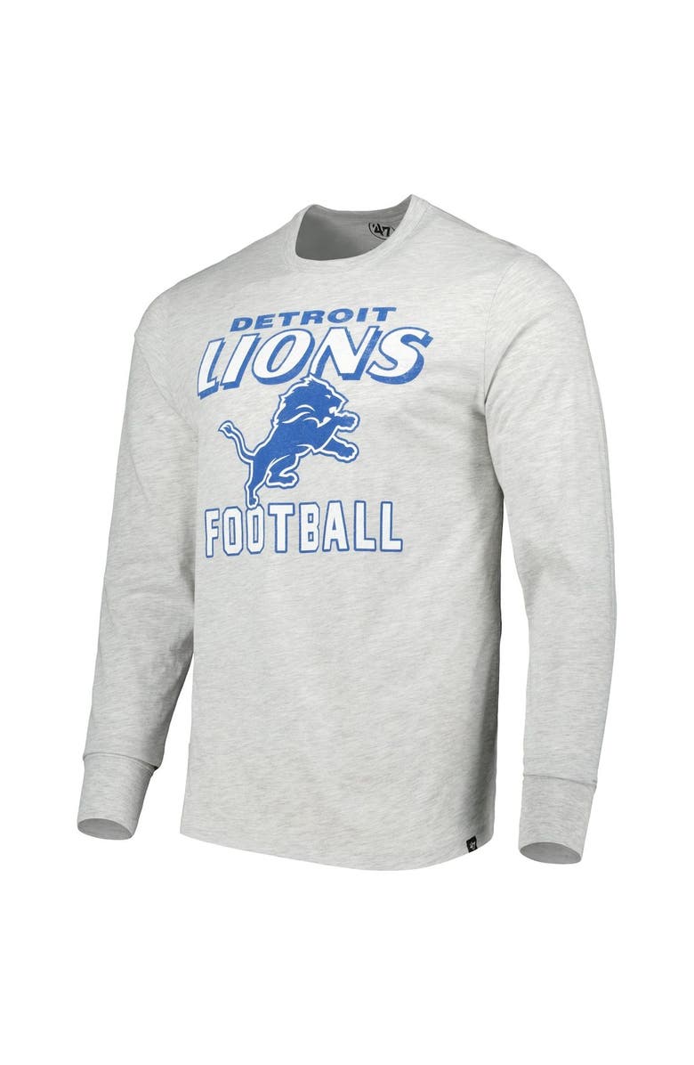 '47 Men's '47 Heathered Gray Detroit Lions Dozer Franklin Long Sleeve T-Shirt, Alternate, color, Gray