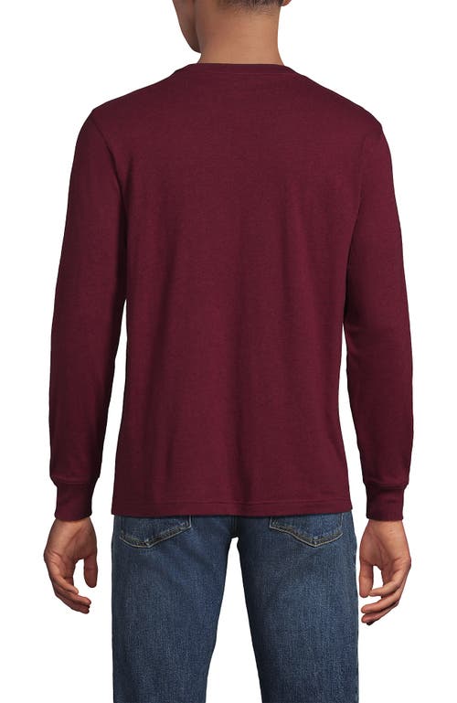 Lands' End Super-t Long Sleeve T-shirt With Pocket In Burgundy