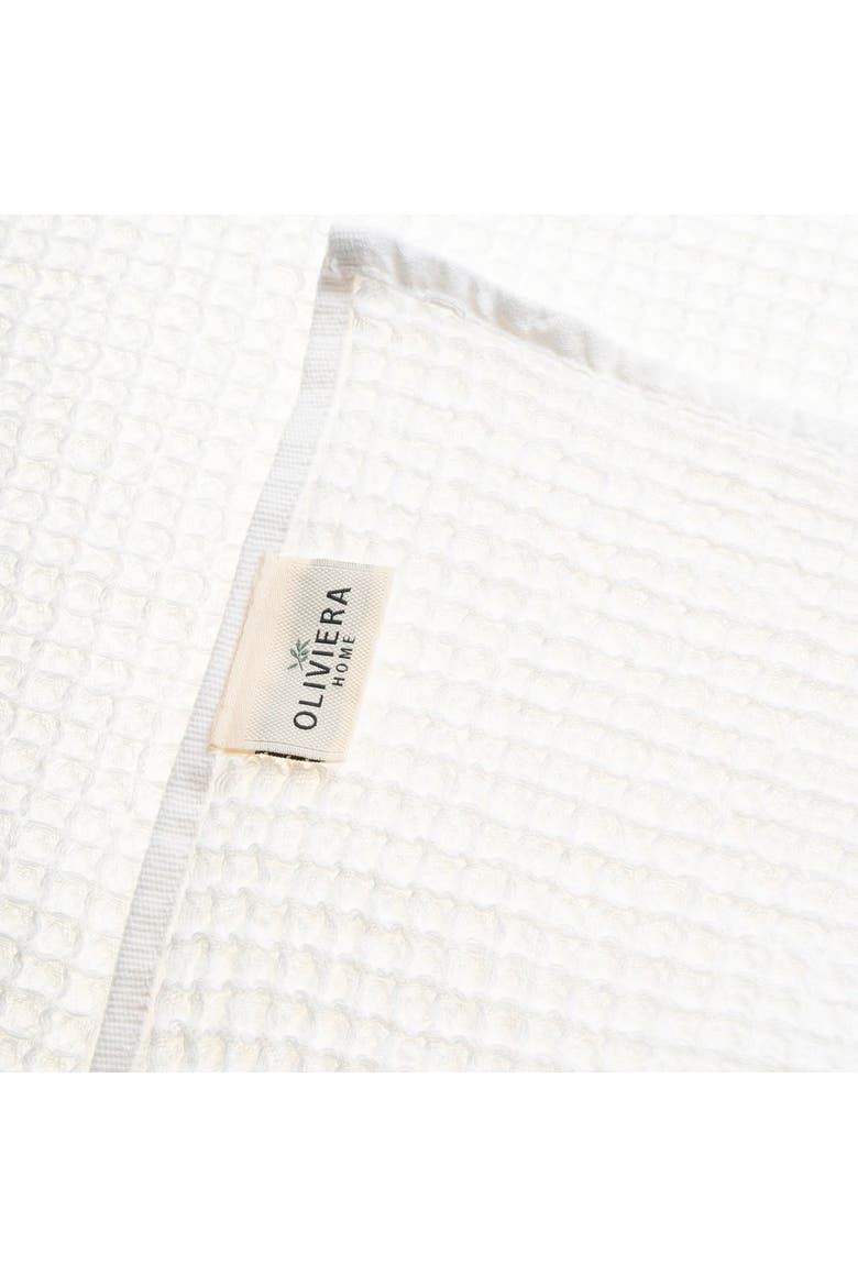 Waffle Turkish Cotton Bath and Hand Towel - Set, Alternate, color, White