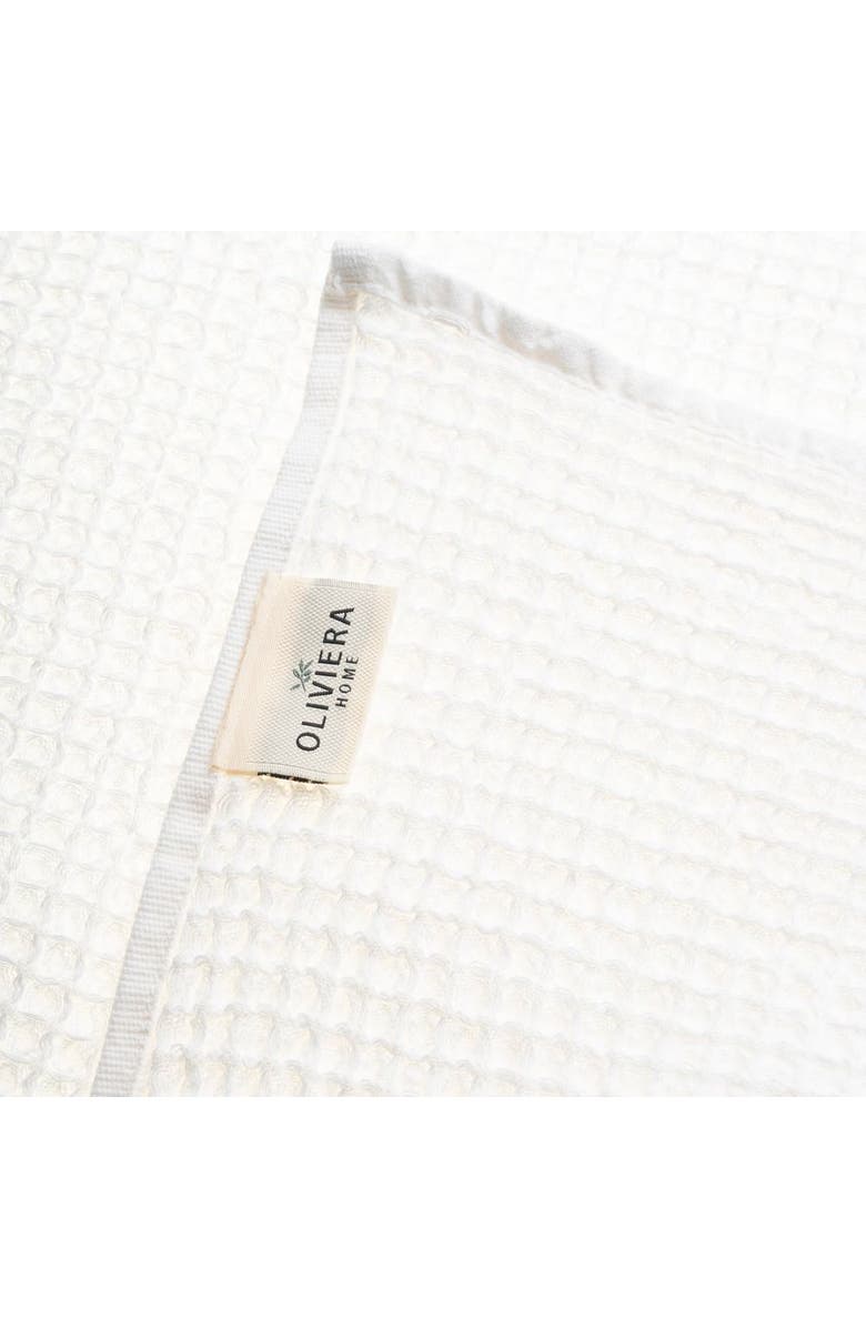 Oliviera Home Waffle Turkish Cotton Hand Towels - Set of 2, Alternate, color, White