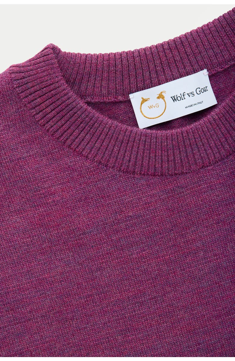 Wolf Vs. Goat (WvG) Wool Crewneck Sweater, Alternate, color, Purple