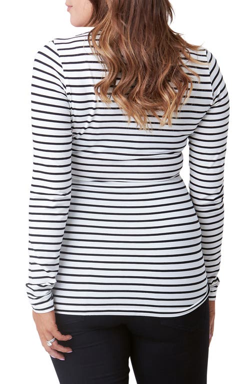 Nom Maternity Liv Jersey Long-sleeve Top In White/black Stripe