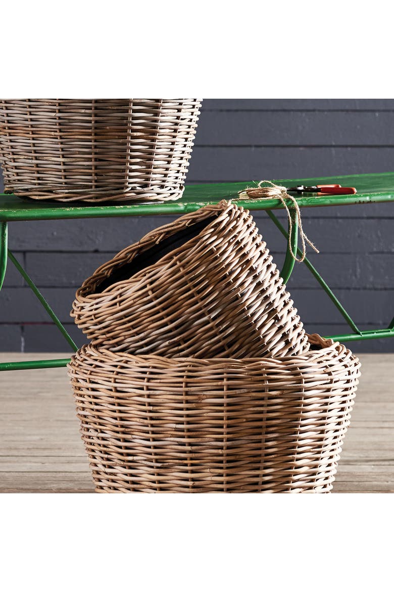 Woven Dry Basket Planter 17.75", Alternate, color, Beige