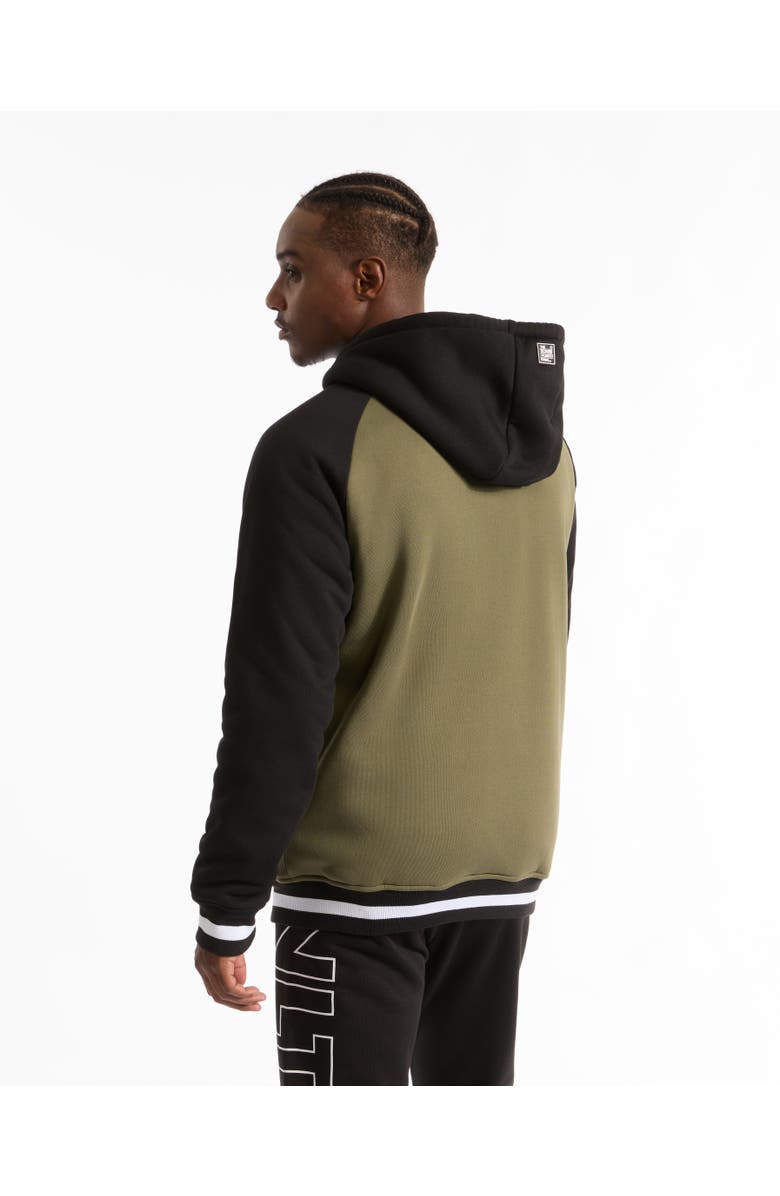 Ecko Unltd. Men's Baseball faux shearling Varsity Jacket, Alternate, color, Olive