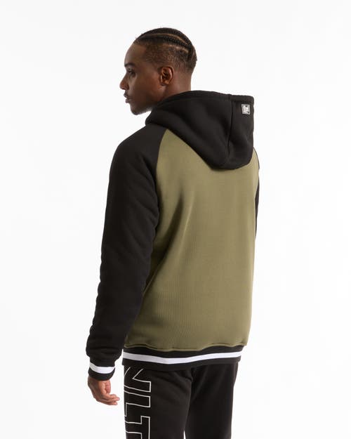 Ecko Unltd Baseball Faux Shearling Varsity Jacket In Olive