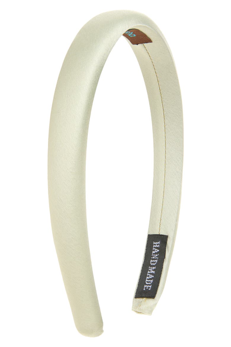 Skinny Padded Satin Headband, Main, color, MINT