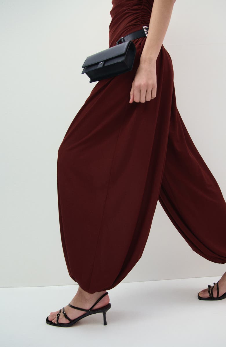 MANGO Pleated Balloon Pants, Alternate, color, Russet