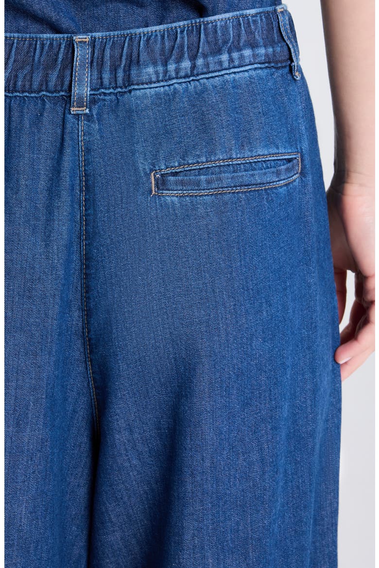 Hudson St Pleated Wide Leg Jeans, Alternate, color, DARK STONE