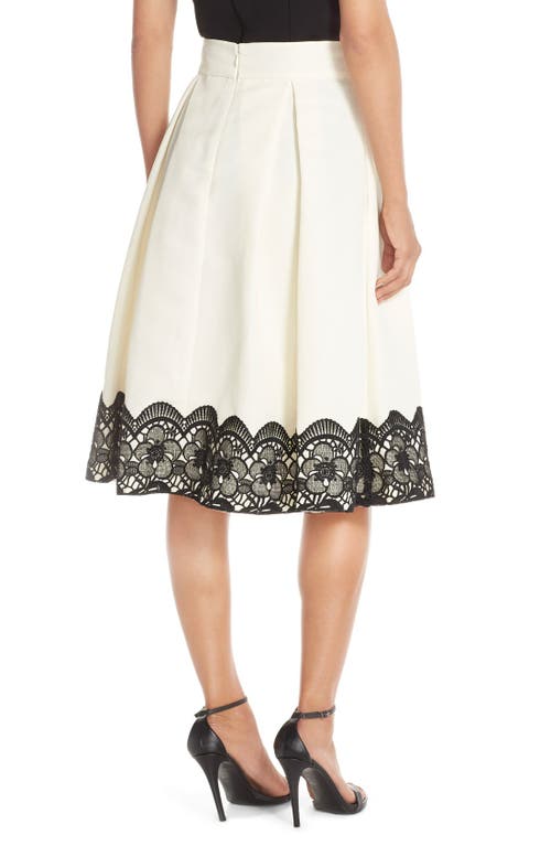 Eliza J Lace & Faille Midi Skirt In White