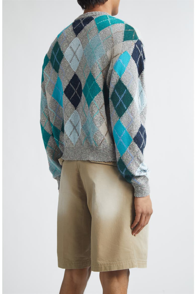 Gender Inclusive Argyle Wool, Cotton & Mohair Blend Sweater, Alternate, color, MULTI