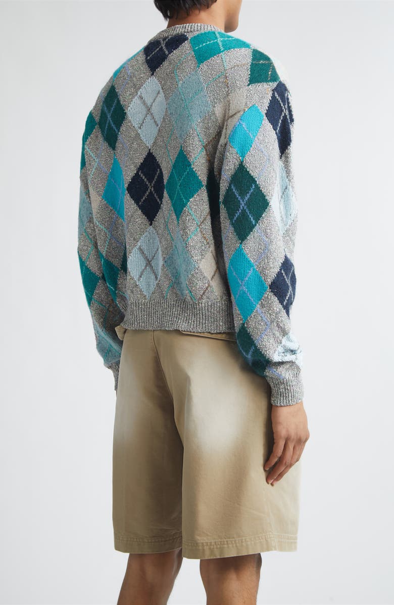 ERL Gender Inclusive Argyle Wool, Cotton & Mohair Blend Sweater, Alternate, color, Multi