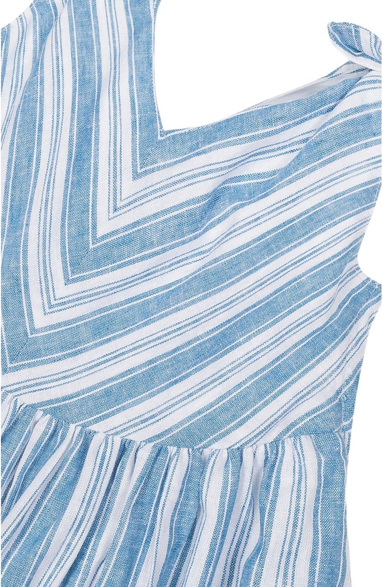 Hope & Henry Baby Girls' Organic Eyelet Bow Shoulder Dress, Infant, Alternate, color, Blue Variegated Stripe