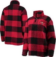 G-III 4HER BY CARL BANKS Women's G-III 4Her by Carl Banks Red Tampa Bay Buccaneers Sherpa Plaid Quarter-Zip Jacket