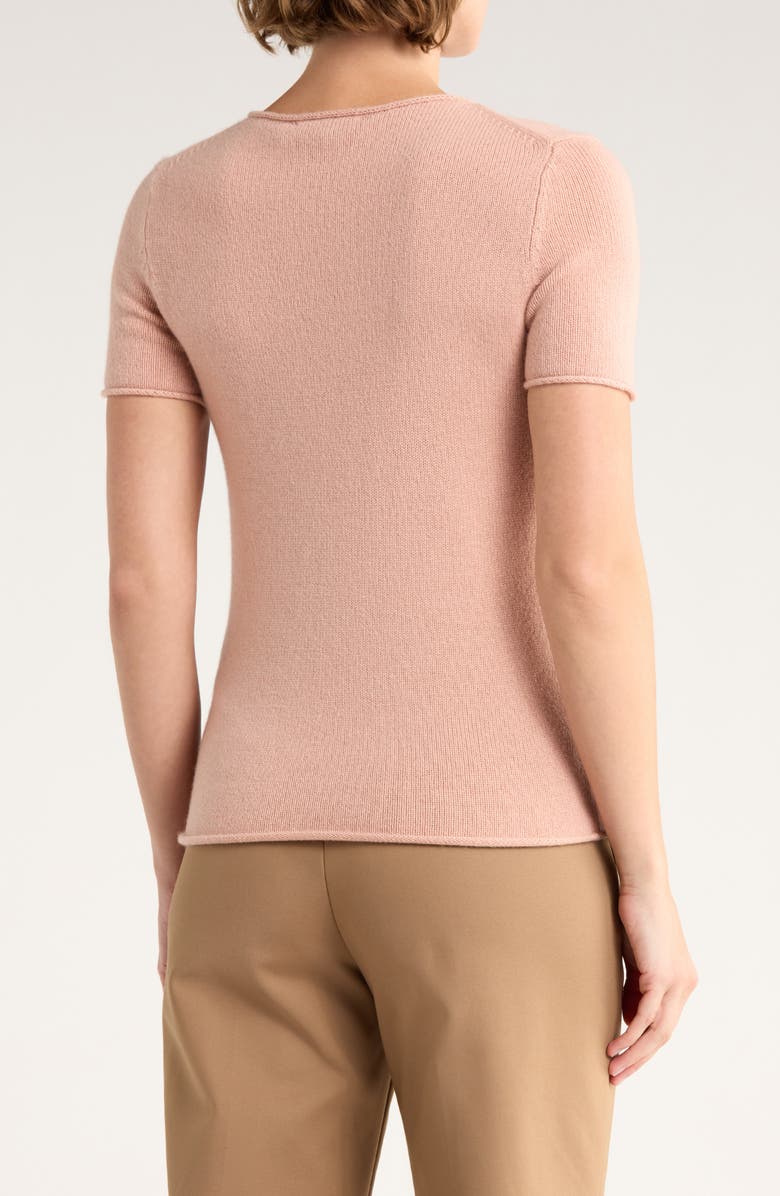 Theory Tolleree Short Sleeve Cashmere Sweater, Alternate, color, Chalk Pink