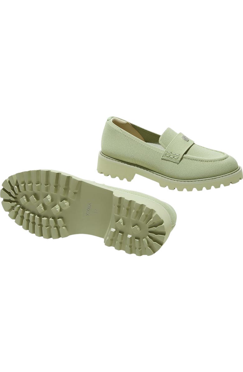 VIVAIA Round-Toe Platform Chunky Heel Loafers, Alternate, color, Matcha