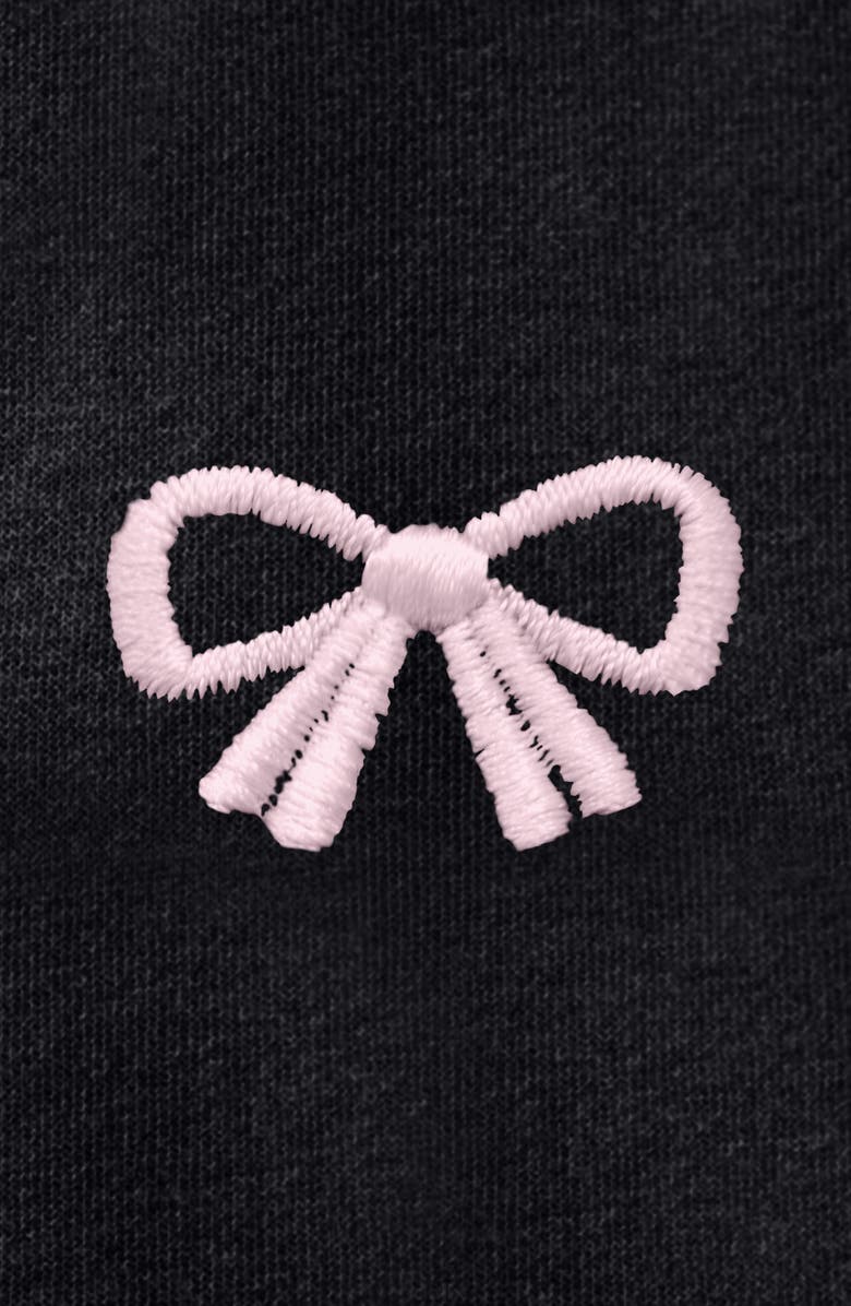 Dalix Bow Fleece Zip Hoodie, Alternate, color, Black