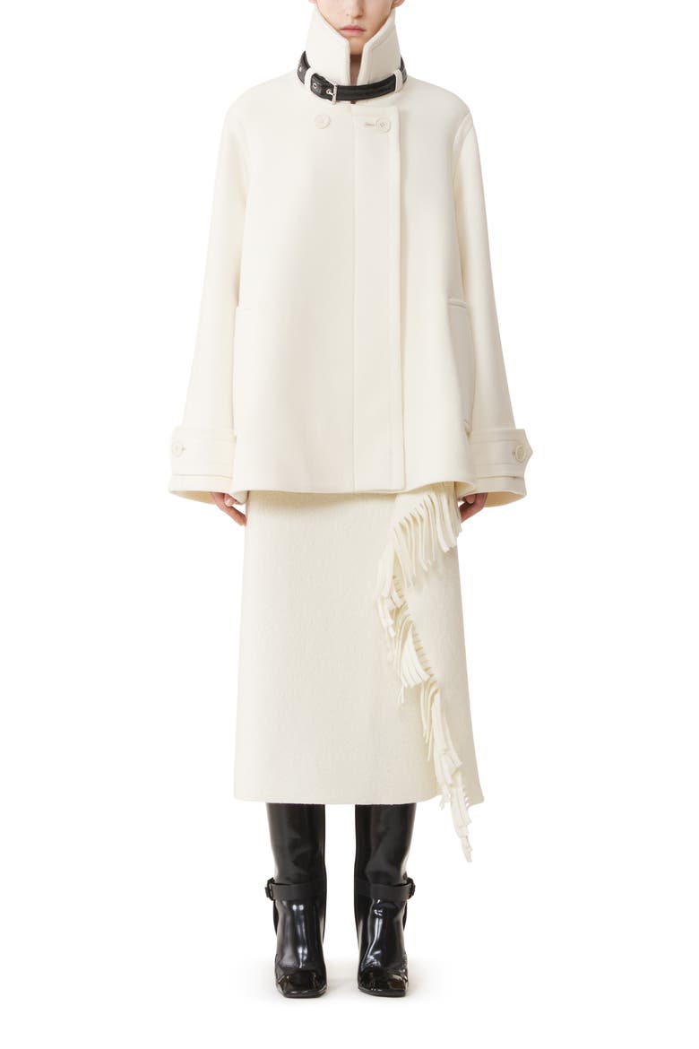 Short Wool Coat With Stand-Up Collar, Alternate, color, Off White