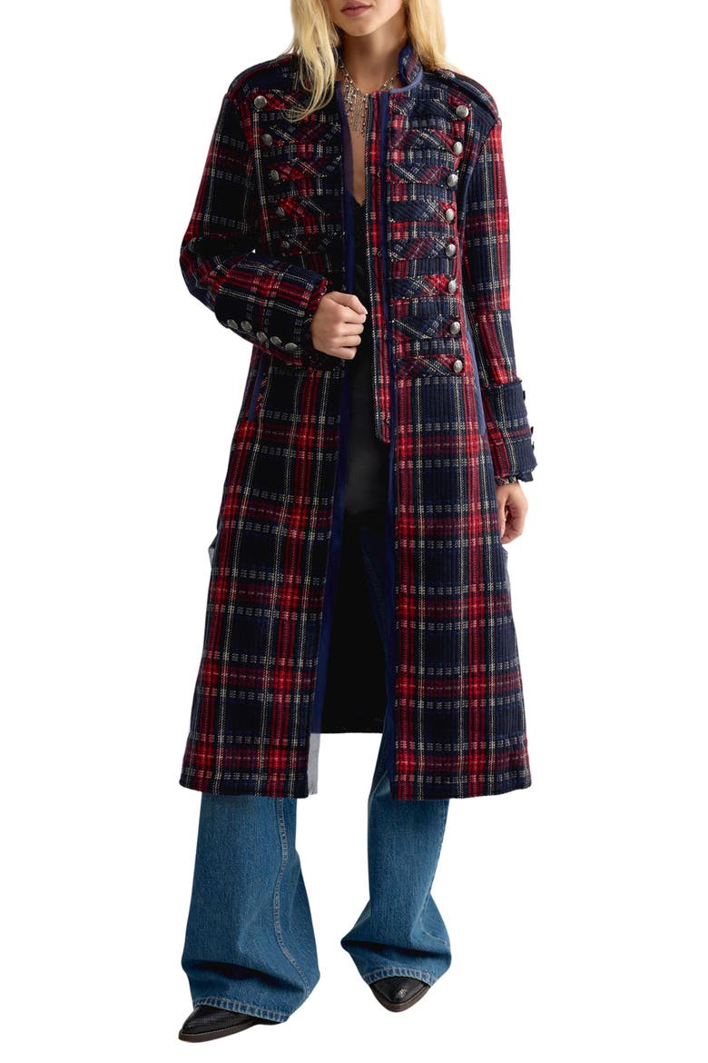 Ace of Swords Tartan Coat, Main, color, DARK COMBO